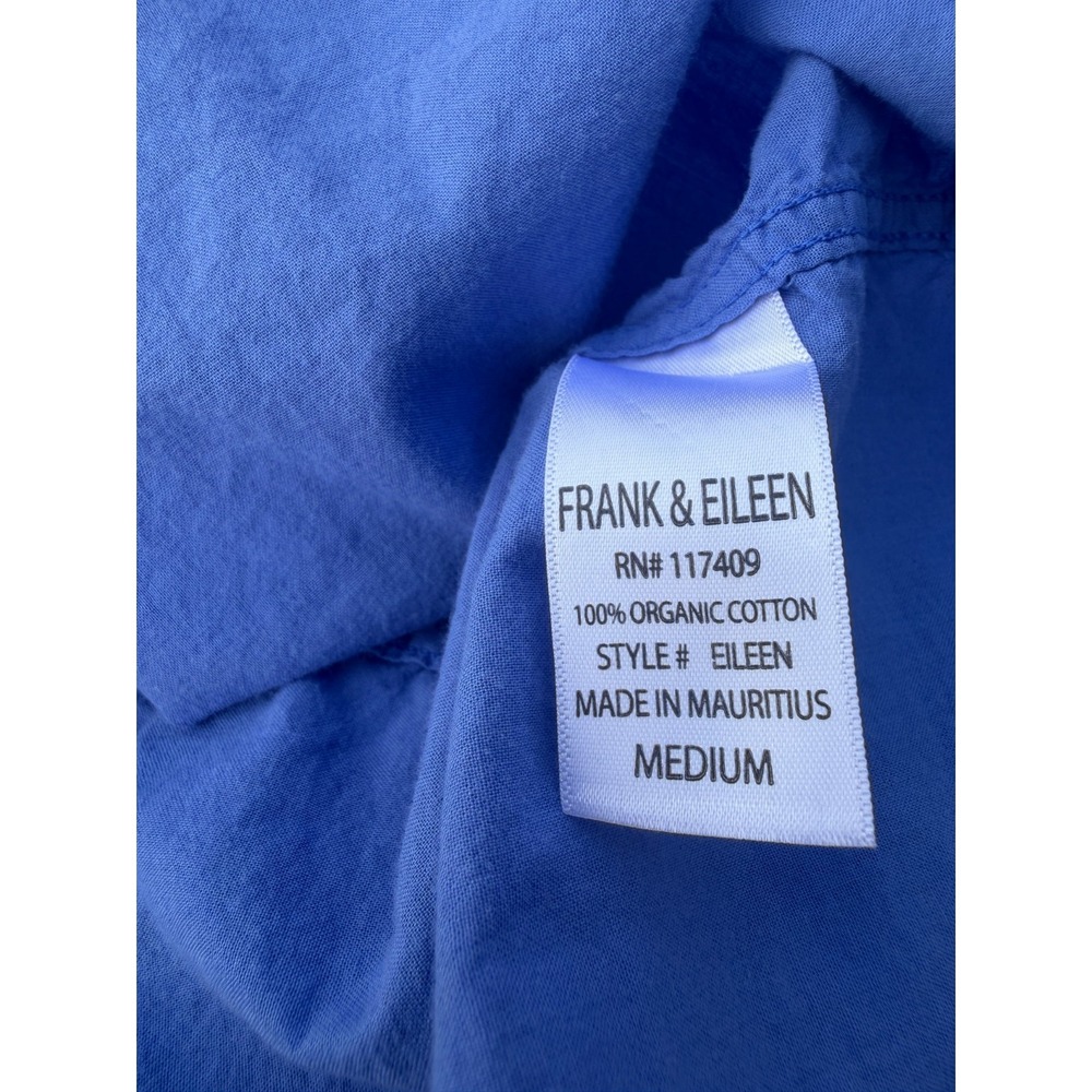 Frank & Eileen Eileen Organic Cotton Italian Fabric Button Up Shirt M Periwinkle - Picture 8 of 8